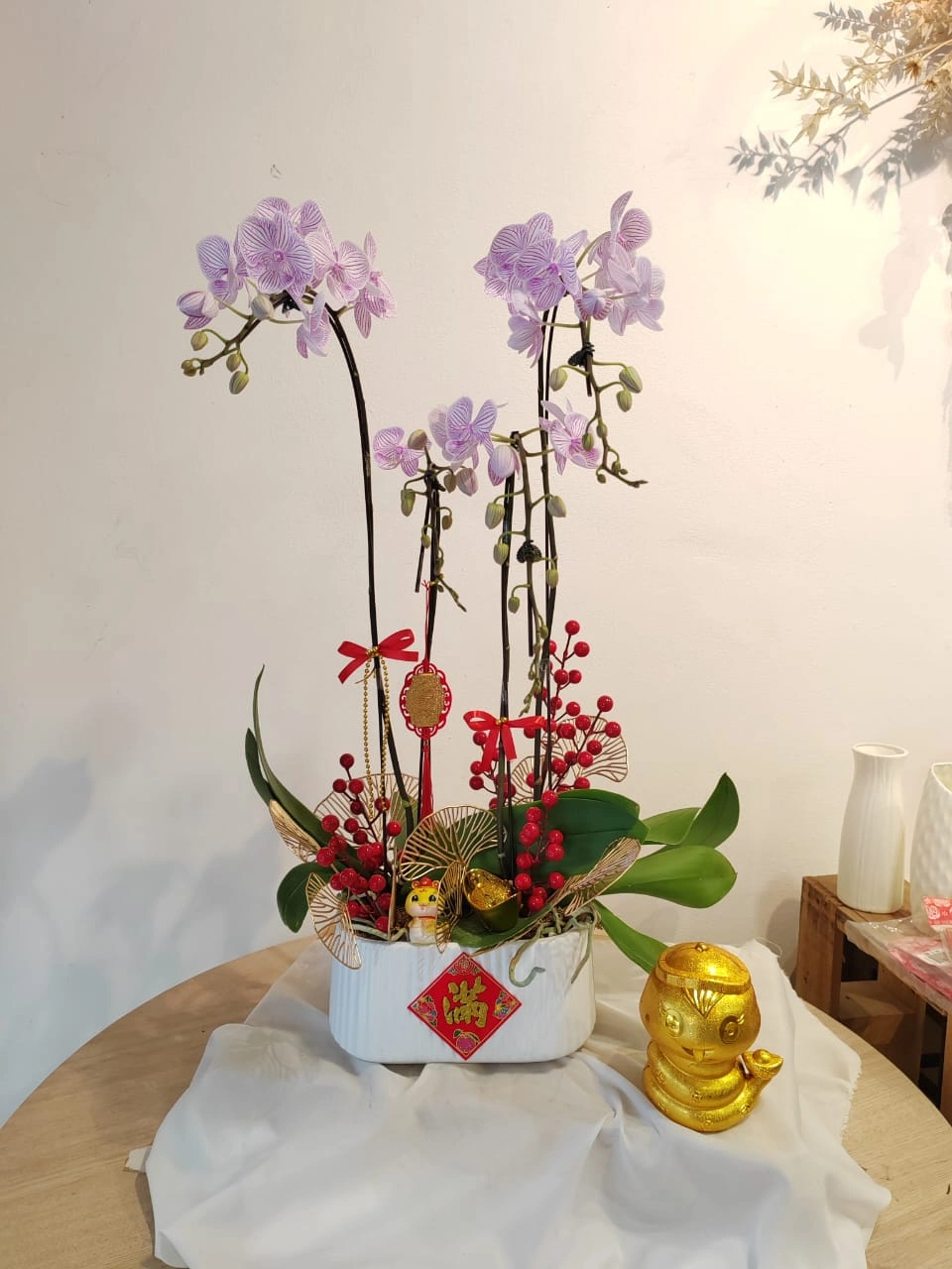2025 Snake Year Purple-White Orchids Bliss